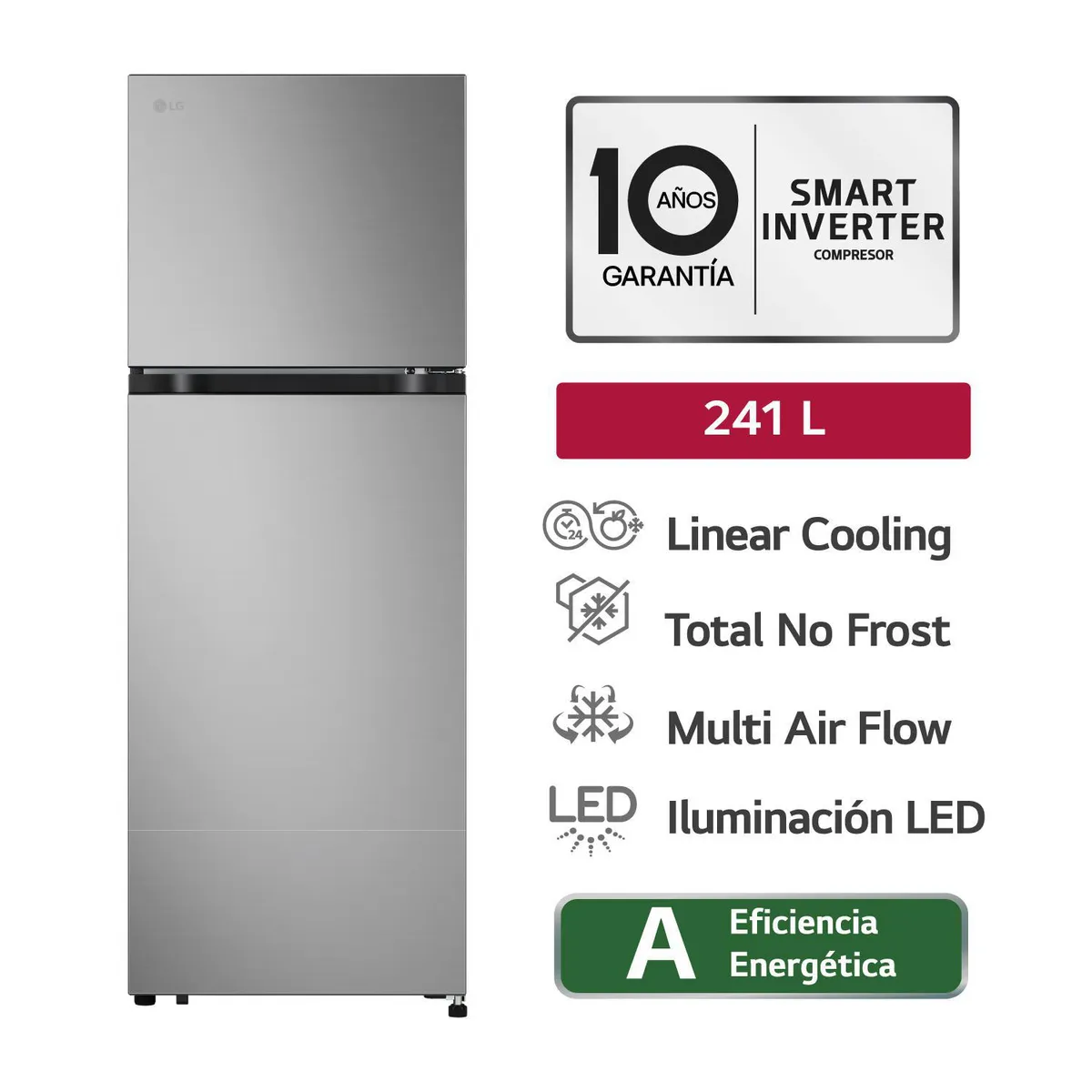 LG - Refrigeradora LG VT24BPY 241L Plateado