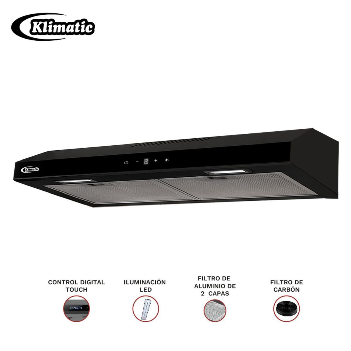 KLIMATIC - Campana Extractora Convencional 60cm Vento Black