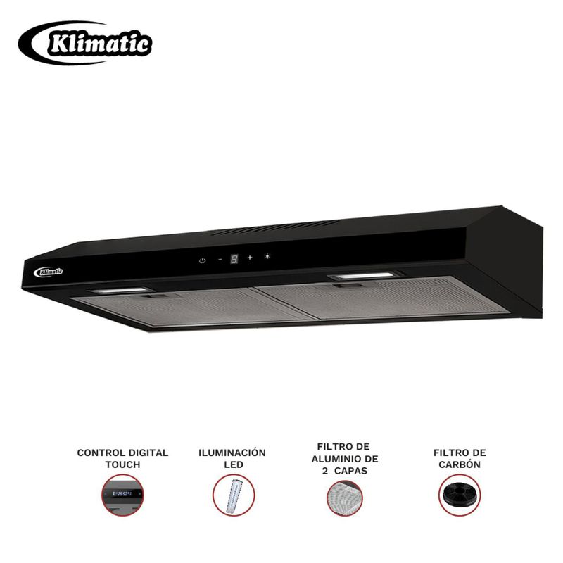 KLIMATIC - Campana Extractora Convencional 60cm Vento Black