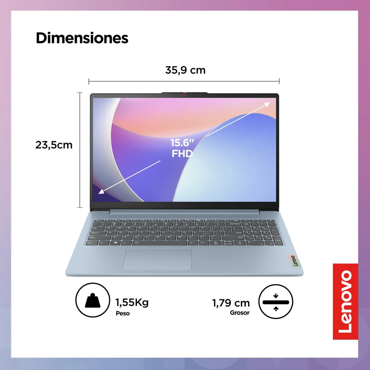 LENOVO - Lenovo IdeaPad Slim 3 15IAN8 Intel Core i3-N305 8GB 512GB SSD W11 (82XB0032LM)