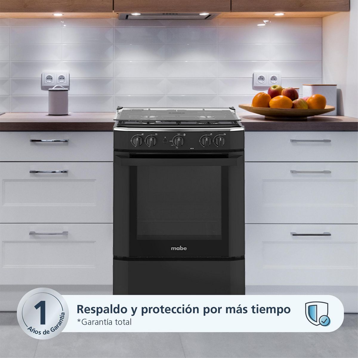 MABE - Cocina a Gas 4 Platos Negro CMP6010FN0