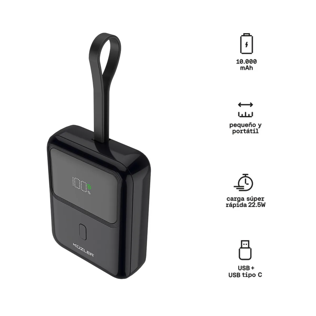 KUZLER - Cargador Portátil Zentiq 22.5W