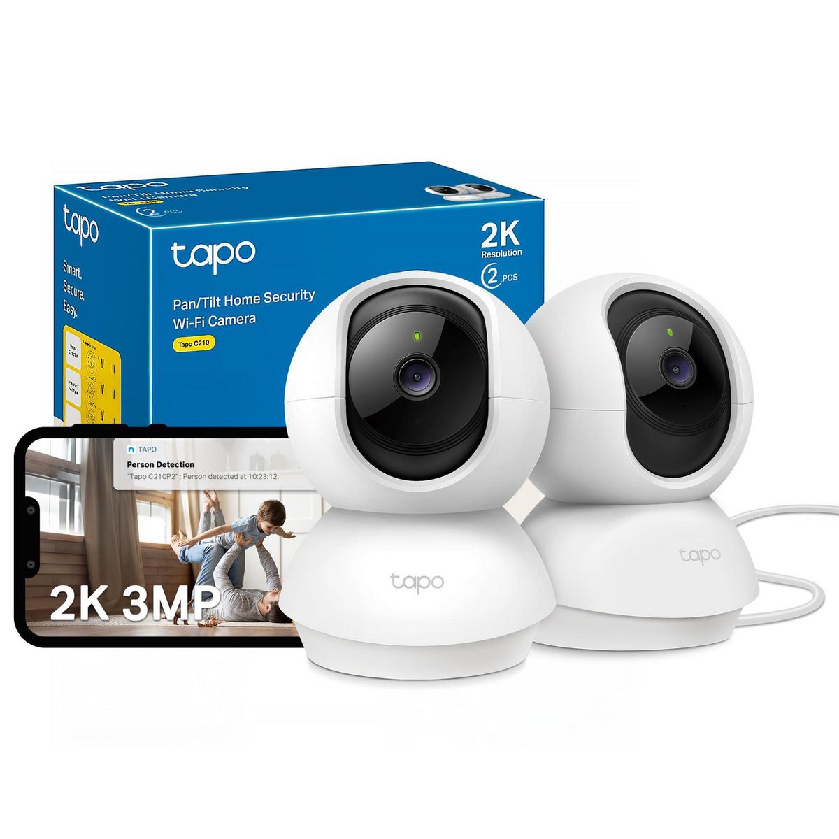 CAMARA WIFI TAPO C210PACK2 3MP, marca TP LINK - Foto Principal