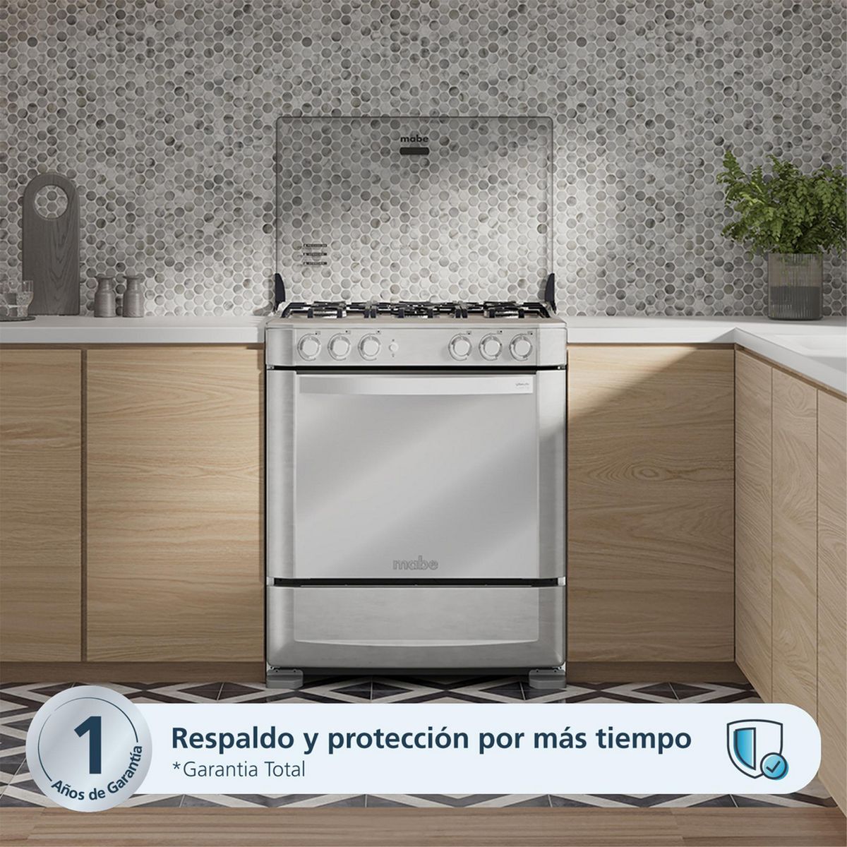 MABE - Cocina a Gas 6 Platos Inox CMP7630FX0
