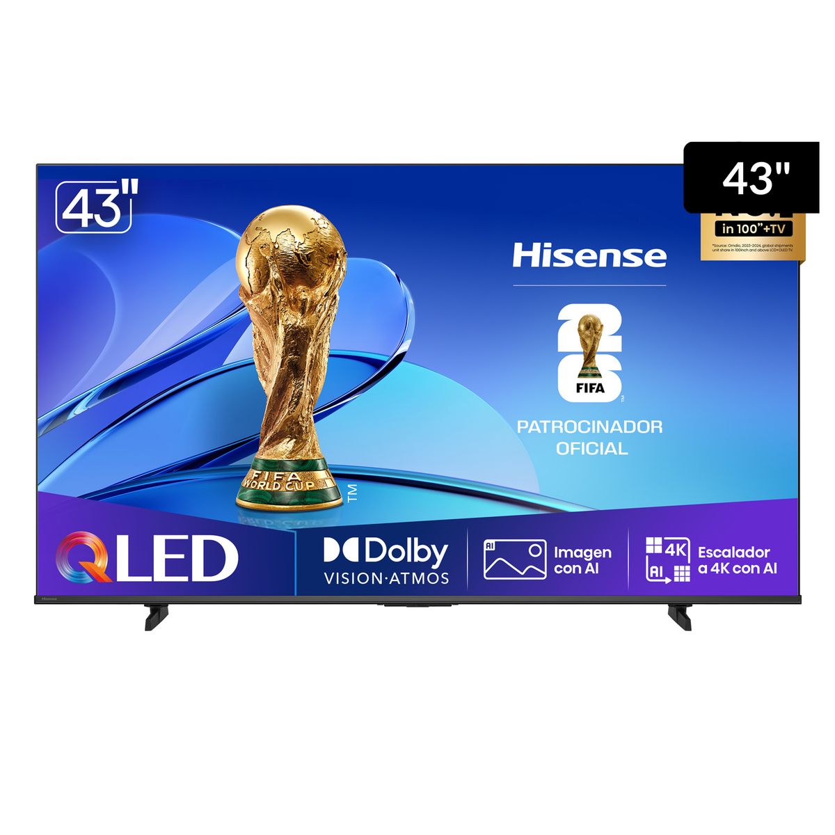 HISENSE - Televisor Hisense QLED 43" Ultra HD VIDAA 43Q6QV