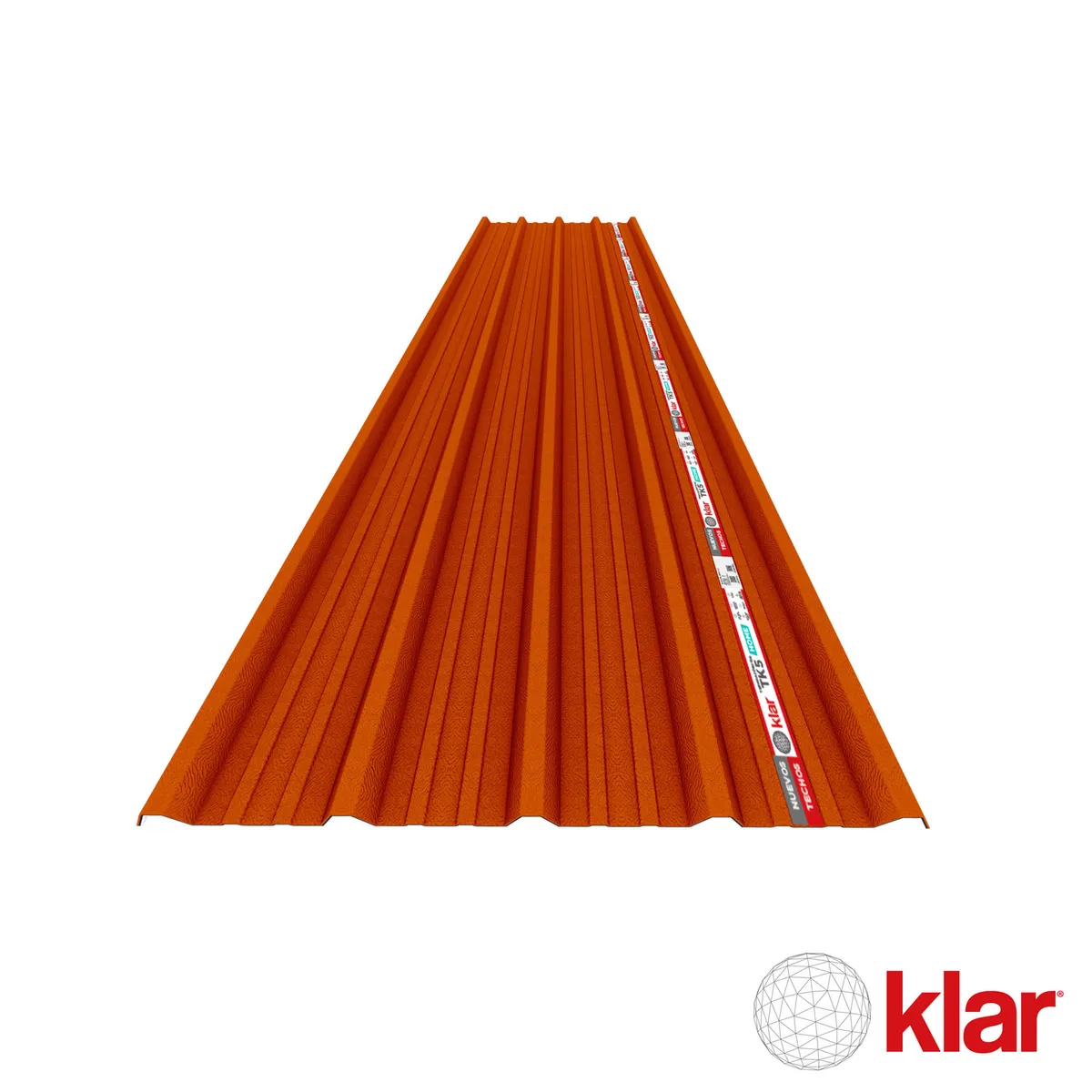 KLAR - Panel Termoacústico TK5 Home 1.07x6m Rojo Teja