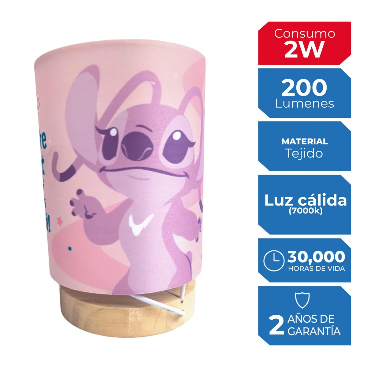 ILUMA - Lámpara De Mesa Stitch Y Angel 10.8x16.5 Cm