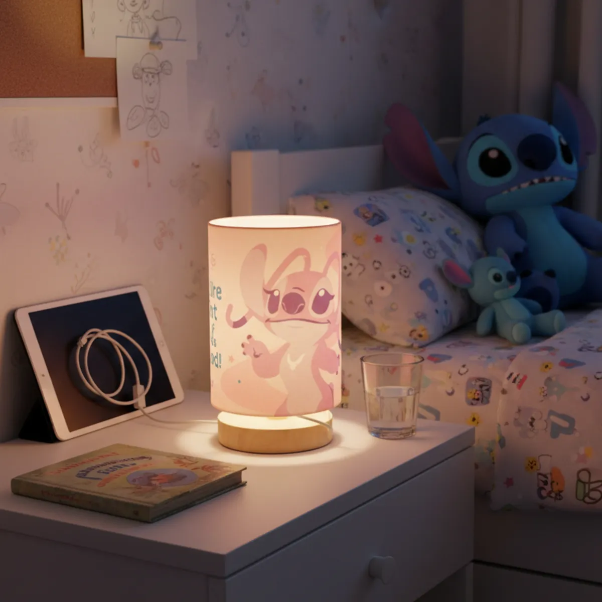 ILUMA - Lámpara De Mesa Stitch Y Angel 10.8x16.5 Cm