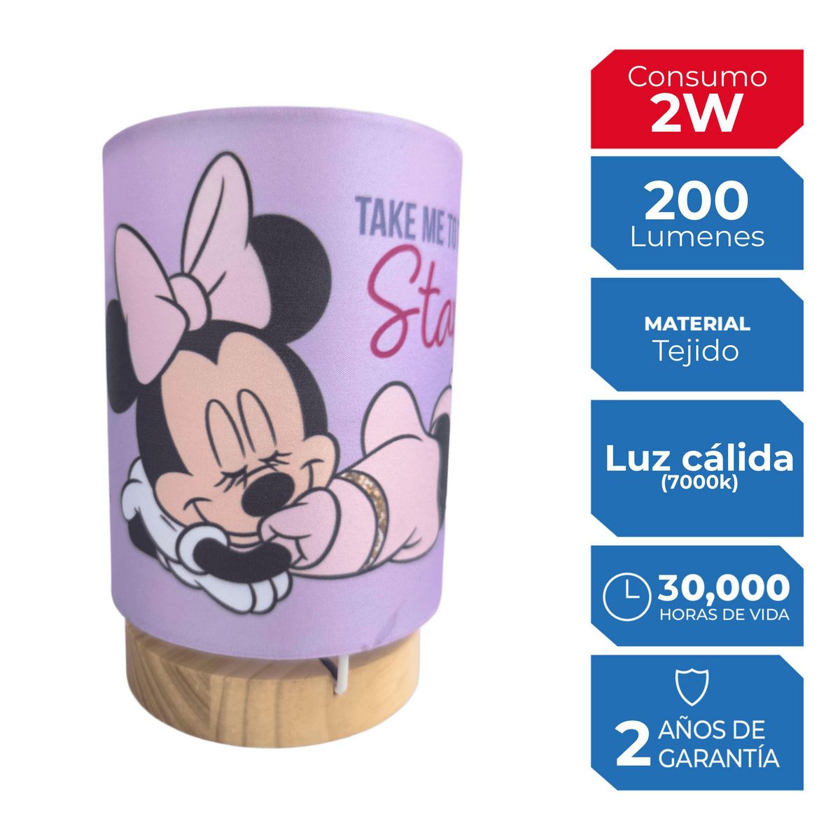 ILUMA - Lámpara De Mesa Minnie Star 10.8x16.5 Cm