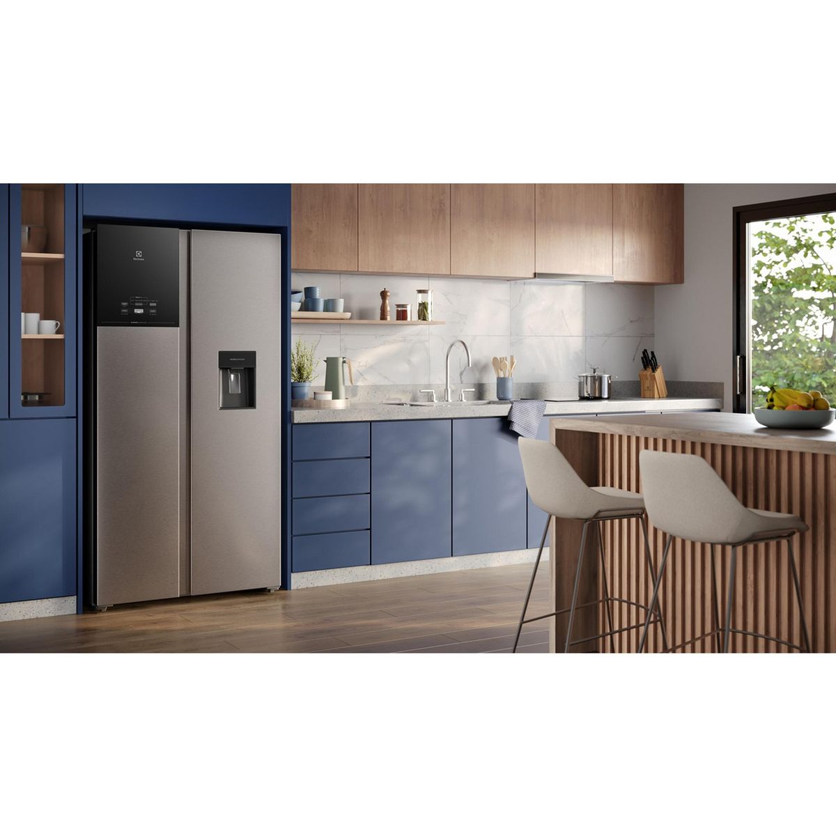 ELECTROLUX - Refrigeradora Side By Side 611L Silver ERS65F2P5BI