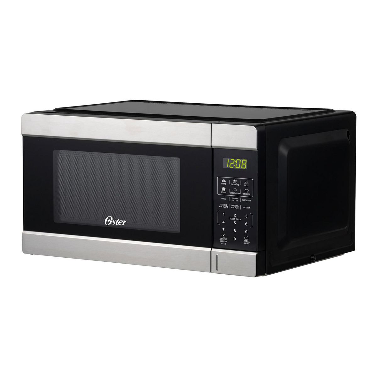 OSTER - Microondas Digital 25 L Negro con Puerta de Acero Inoxidable POGG2303