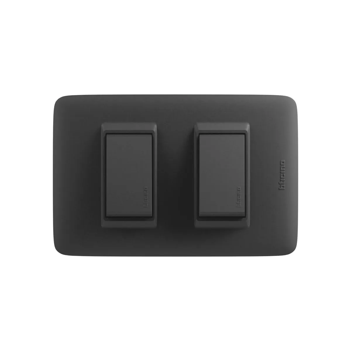 BTICINO - Interruptor Unipolar 10AX Doble Domino Sencia Plus Negro