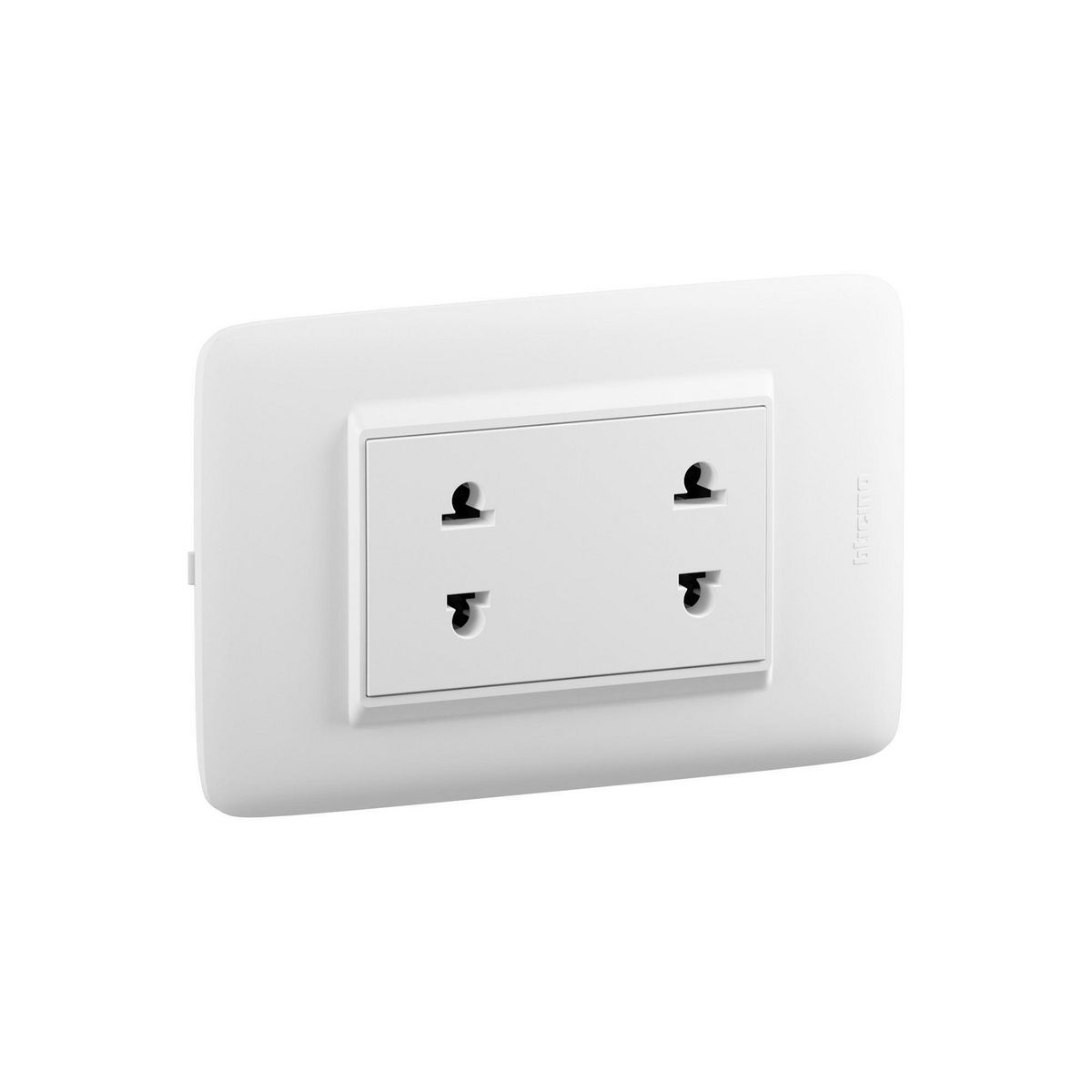 BTICINO - Tomacorriente Universal Doble 16A Doméstico Placa Blanco