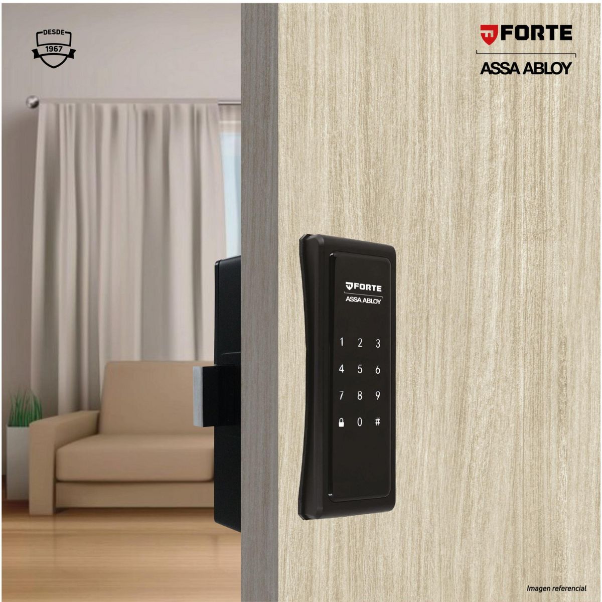 FORTE - Cerrojo Digital Forte SR100 Negro