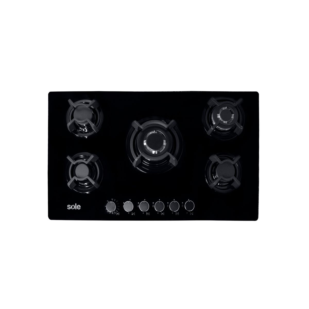 SOLE - Encimera a Gas 5 Platos Negro 3120SOLCO059