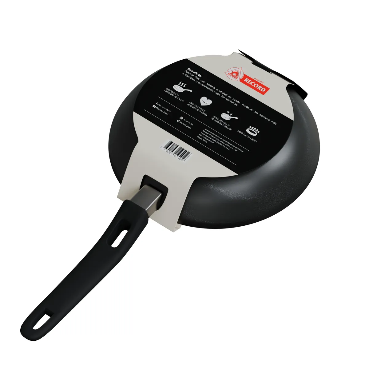 RECORD - Sartén Cerámica 24cm Negro