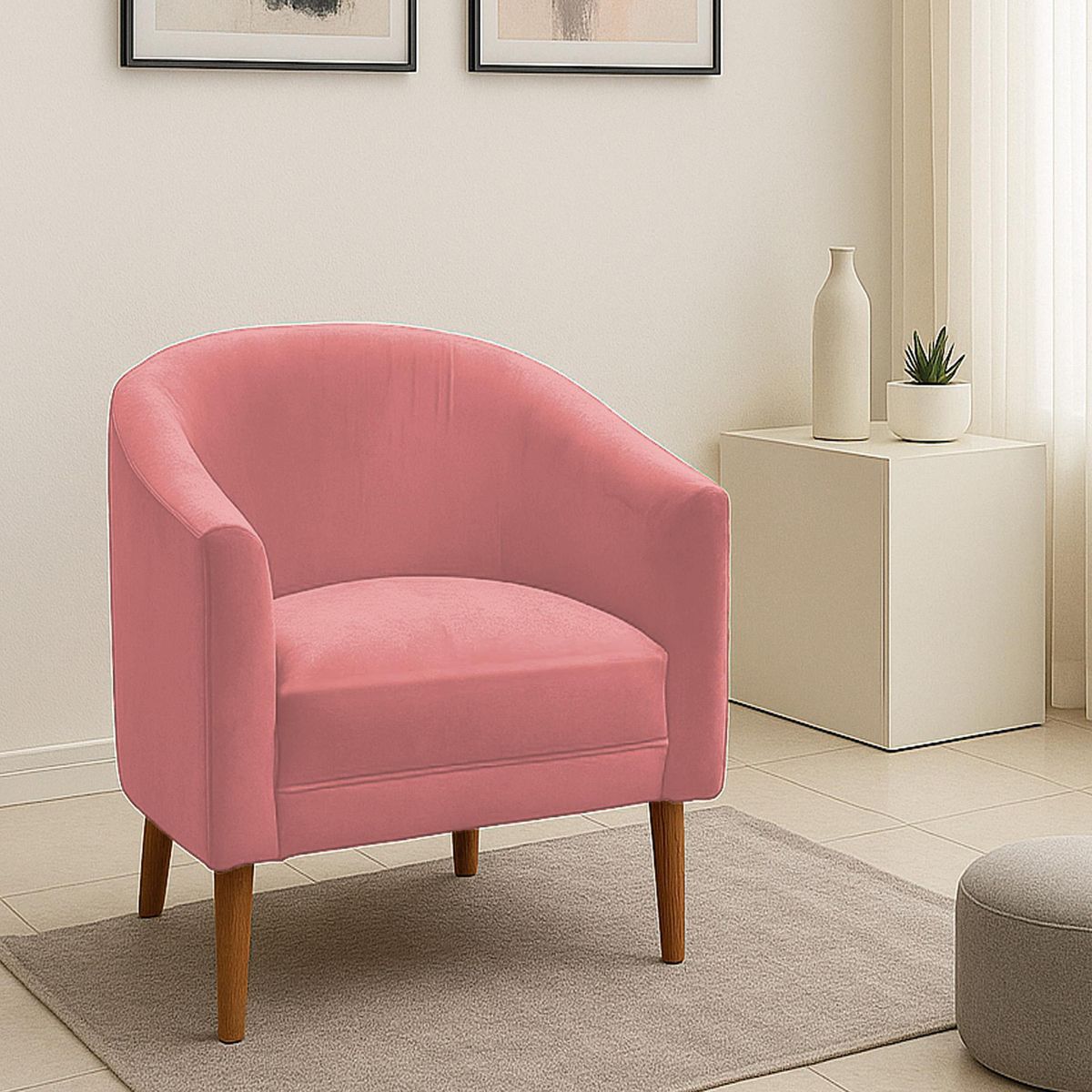 Sofá 1 Cuerpo Adelia 67x83x67cm Rosa, marca CASA BELLA - Foto 2