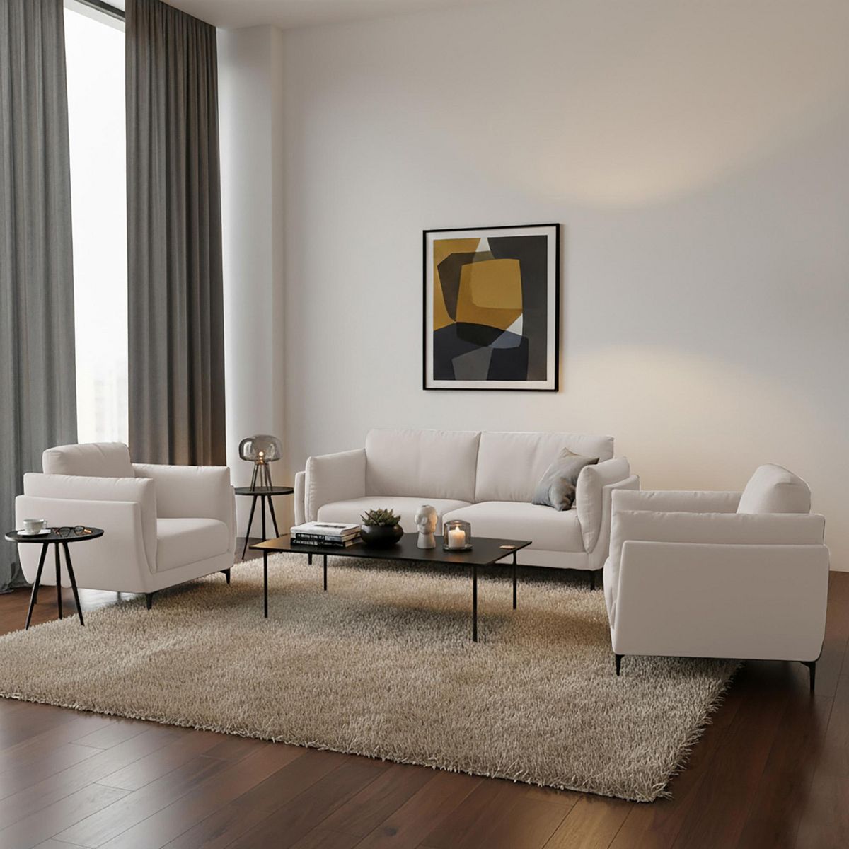 CASA BELLA - Sofá 5 Cuerpos Maelis 200x89x80cm Beige