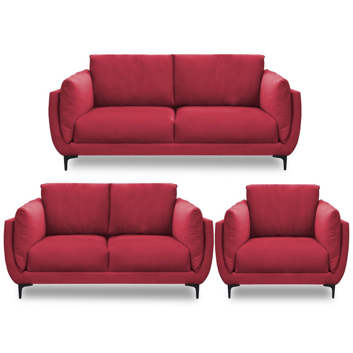 CASA BELLA - Sofá 6 Cuerpos Maelis 200x89x80cm Rojo
