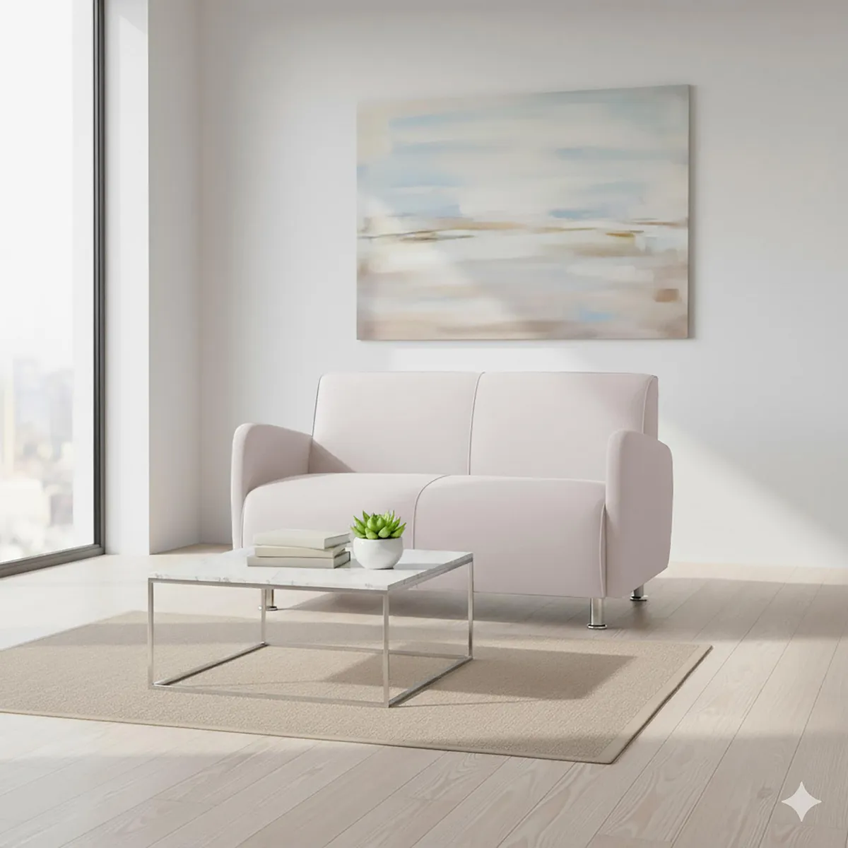 CASA BELLA - Sofá 2 Cuerpos Naomi 110x80x70cm Beige