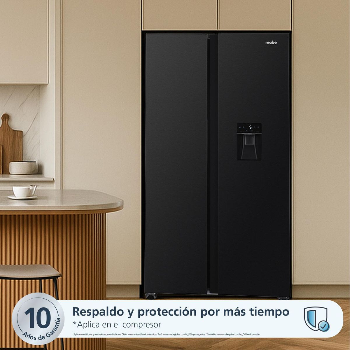 MABE - Refrigeradora Side by Side No Frost 436 Litros Black Steel MSD480LMRPS0