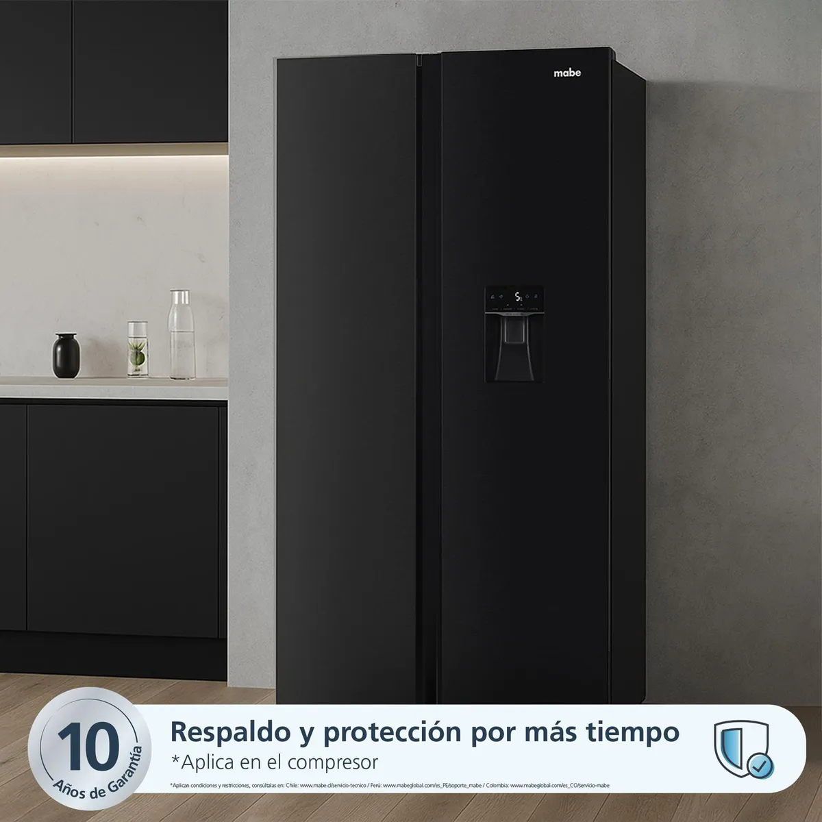 MABE - Refrigeradora Side by Side No Frost 520 Litros Black Steel MSD565QMLSP0