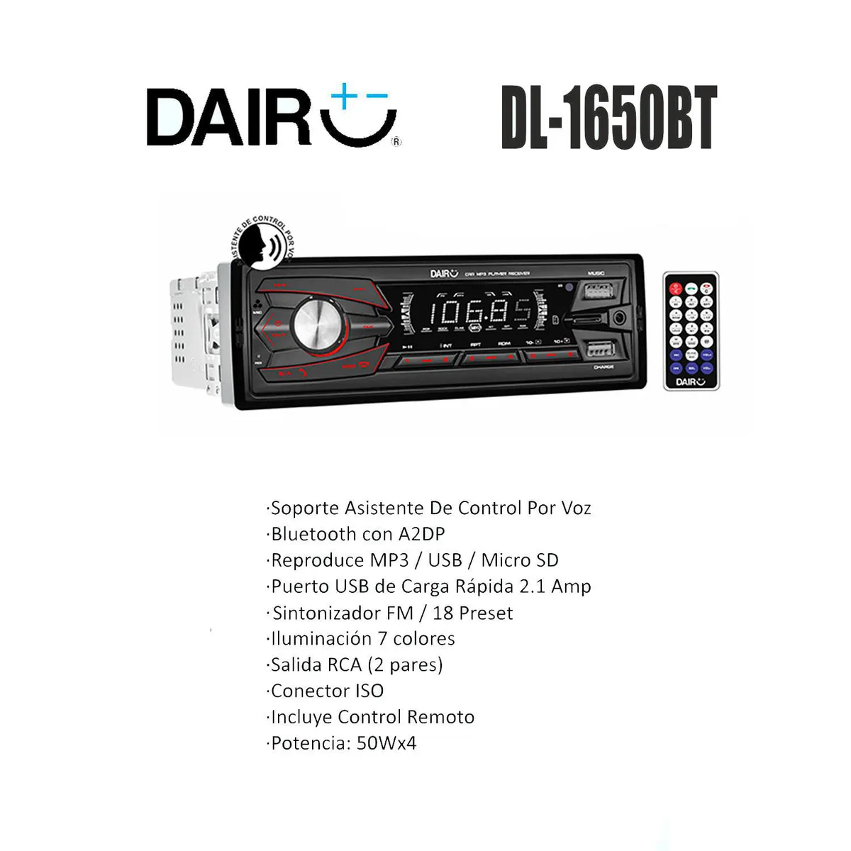DAIRU - Radio Dairu Con MP3, Doble Puerto USB Y Bluetooth.