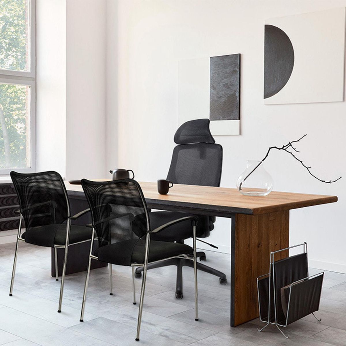 ZIYAZ - Silla Fija de Visitante Joan Negro