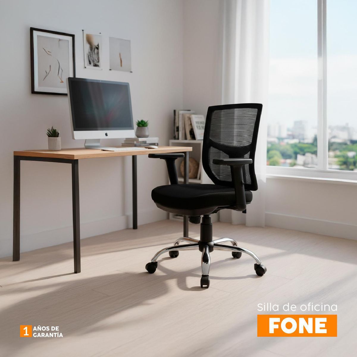 BONNO - Silla de Escritorio Fone Negro