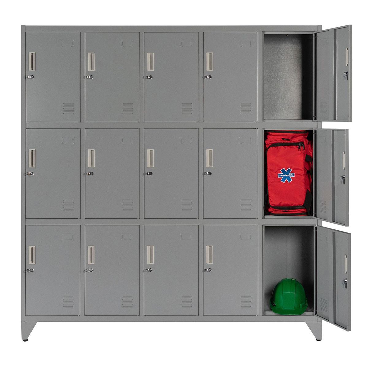 MALETEK - Locker Metálico MK5-03 15 Puertas Porta Candado.
