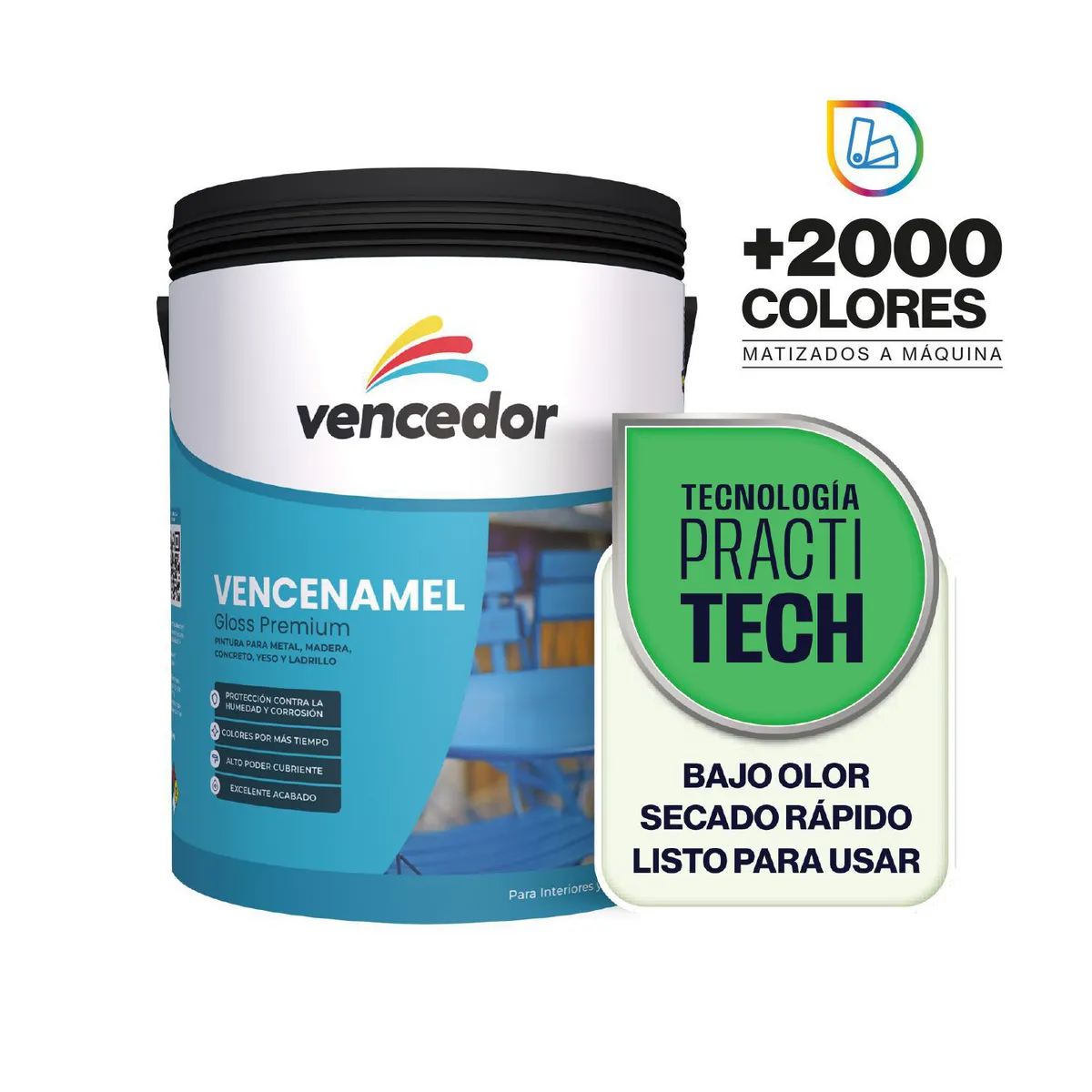 Gloss Brillante Vencedor Practitech Base Pastel 900ml., marca VENCEDOR - Foto Principal