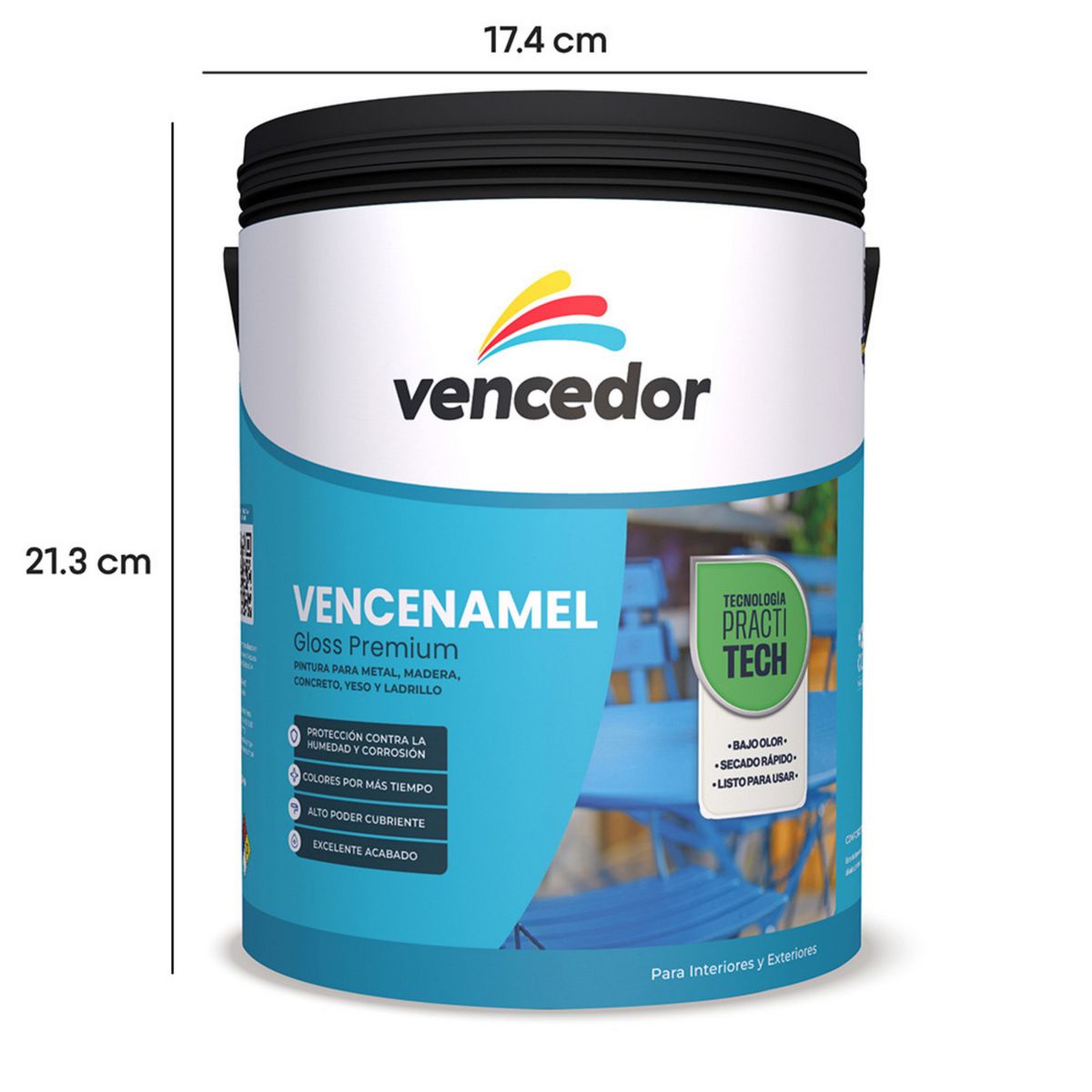 Gloss Vencedor Practitech Blanco Mate 3.6 Litros., marca VENCEDOR - Foto 2