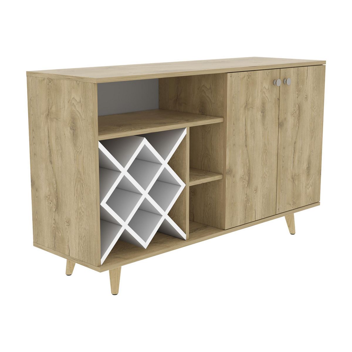 TUHOME - Bar Bajo 120x73.6x38cm Macadamia/Blanco.