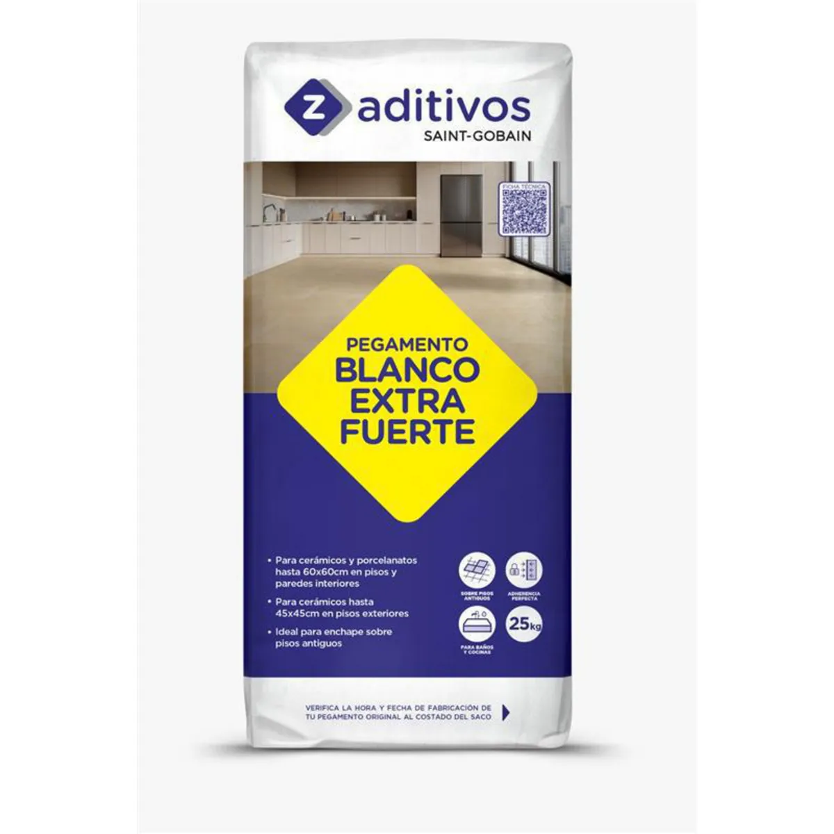 Pegamento con Aditivos Blanco Extrafuerte 25Kg 48 Unidades, marca  - Foto Principal