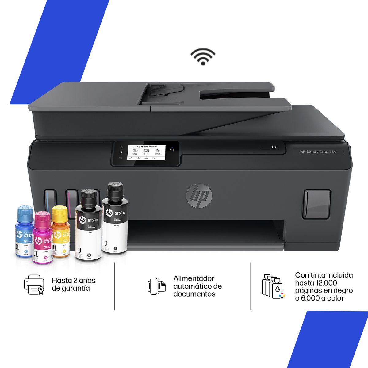 HP - Inyección a Color Smart Tank 530 Negro