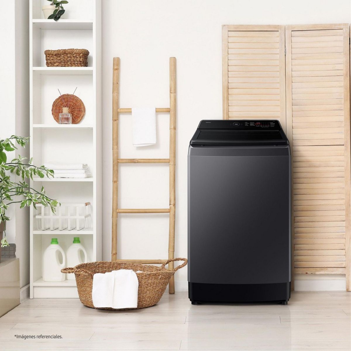SAMSUNG - Lavadora Carga Superior 19kg Gris Grafito WA40F19E7CPE.