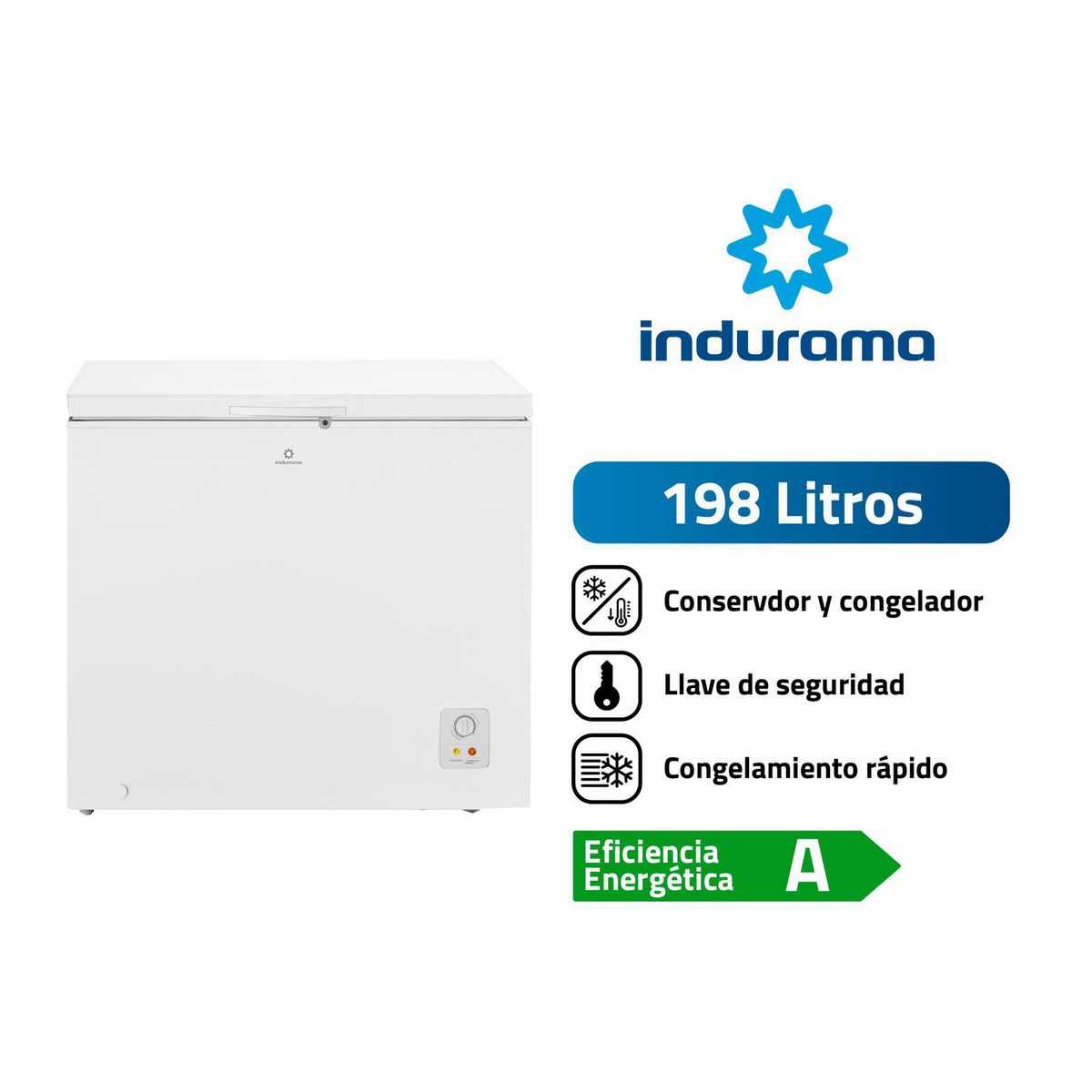 INDURAMA - Congelador Horizontal 198 Litros CI-220BL