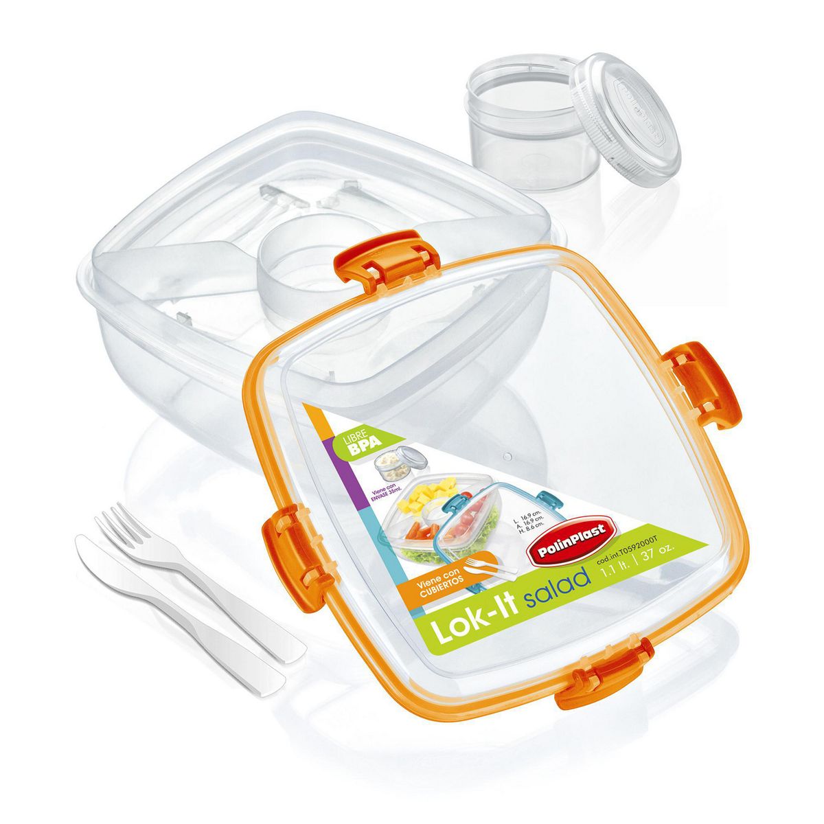 POLINPLAST - Taper Lok-it Salad 1100ml Surtido.