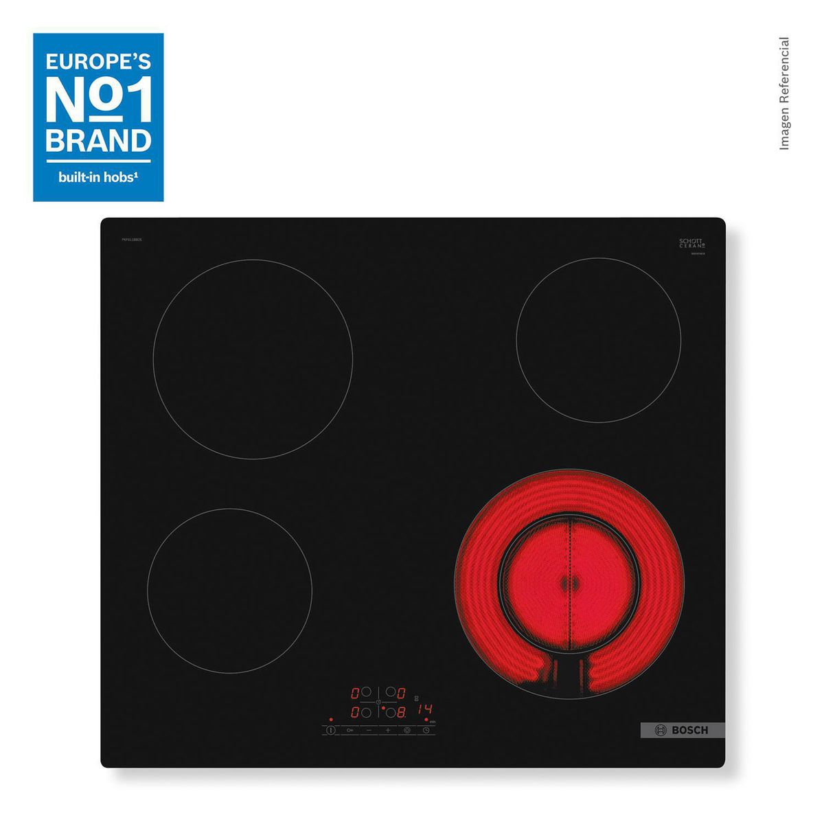 Bosch - Cocina Empotrable Eléctrica 4 Platos Negro PKF611BB8E