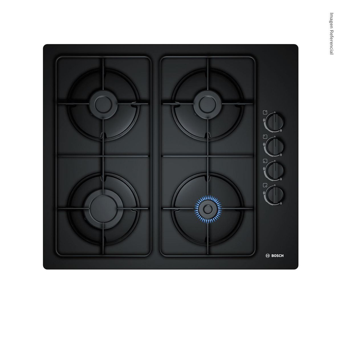BOSCH - Encimera Gas Natural 4 Platos Negro POP6B6B80 NG