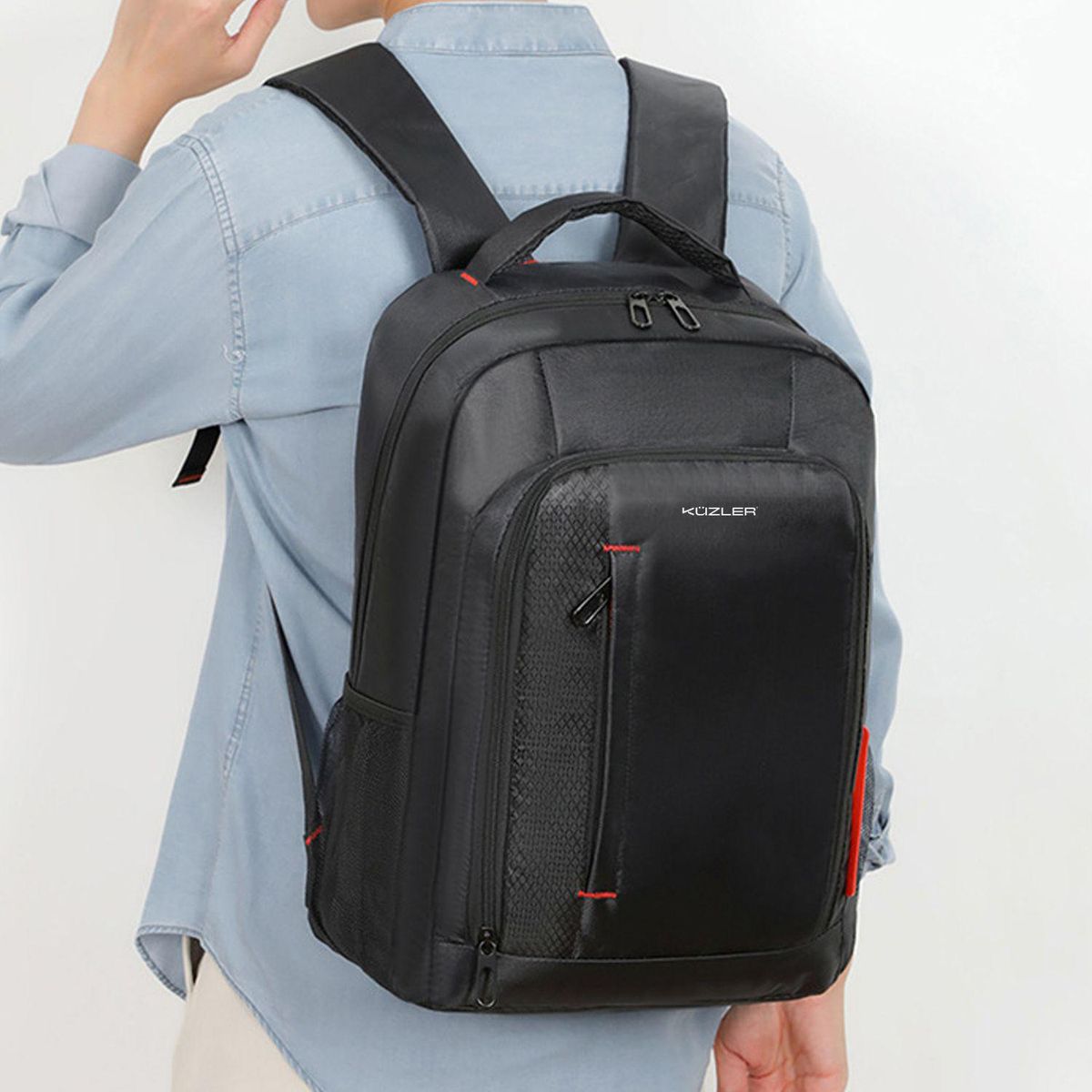 KUZLER - Combo 4 en 1 Mochila + Audífonos + Teclado + Mouse.