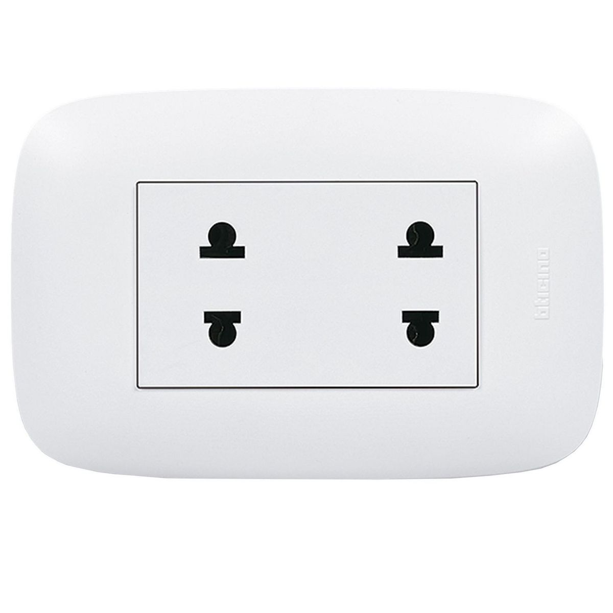 BTICINO - Tomacorriente Doble Domino Sencia Blanco