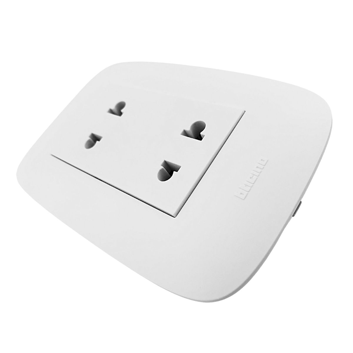 BTICINO - Tomacorriente Doble Domino Sencia Blanco