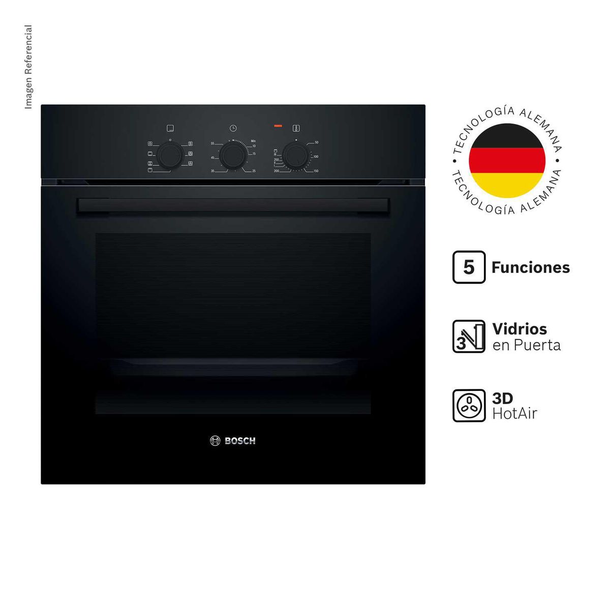 BOSCH - Horno Bosch Empotrable Modelo HBF011BA2 Negro