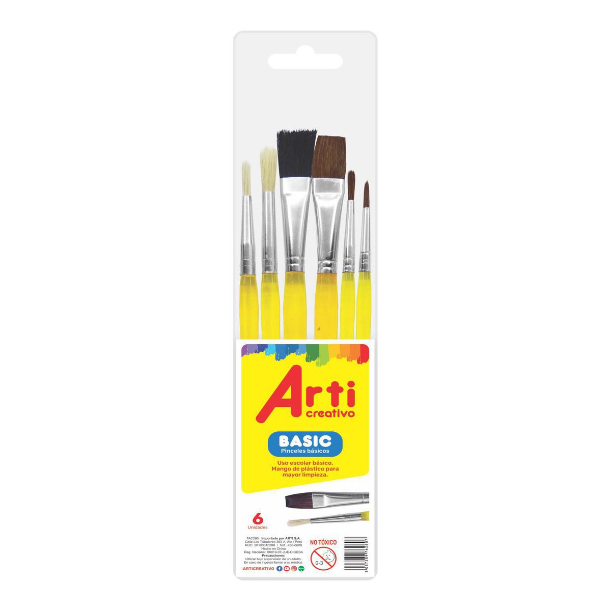 ARTI CREATIVO - Pinceles Basic Set x6.