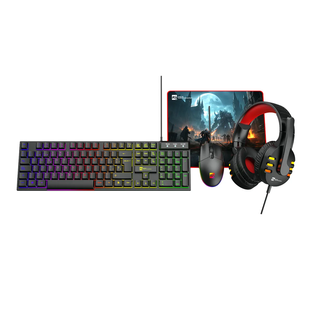 FIDDLER - Kit Gamer Teclado + Mouse + Mouse pad + Audífonos.