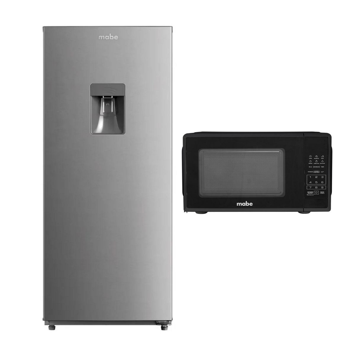 MABE - Combo Refrigerador Monopuerta + Horno Microondas RMU202PXPRS1+HMM07PBN