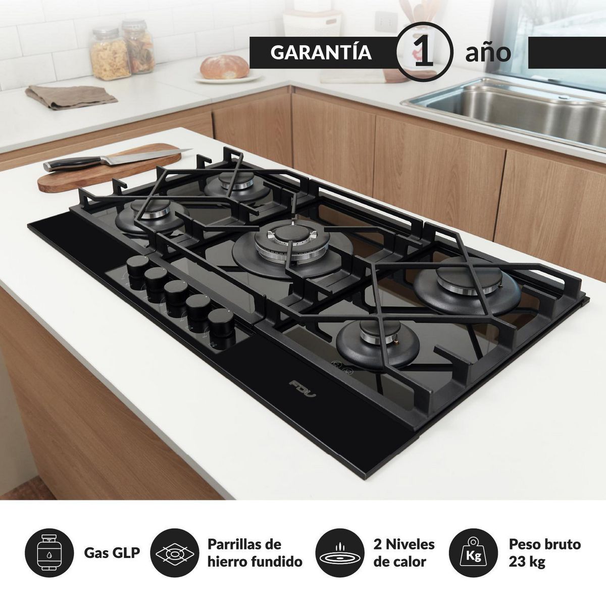 FDV - Encimera 5 Platos a Gas Signature 90 Litros GLP