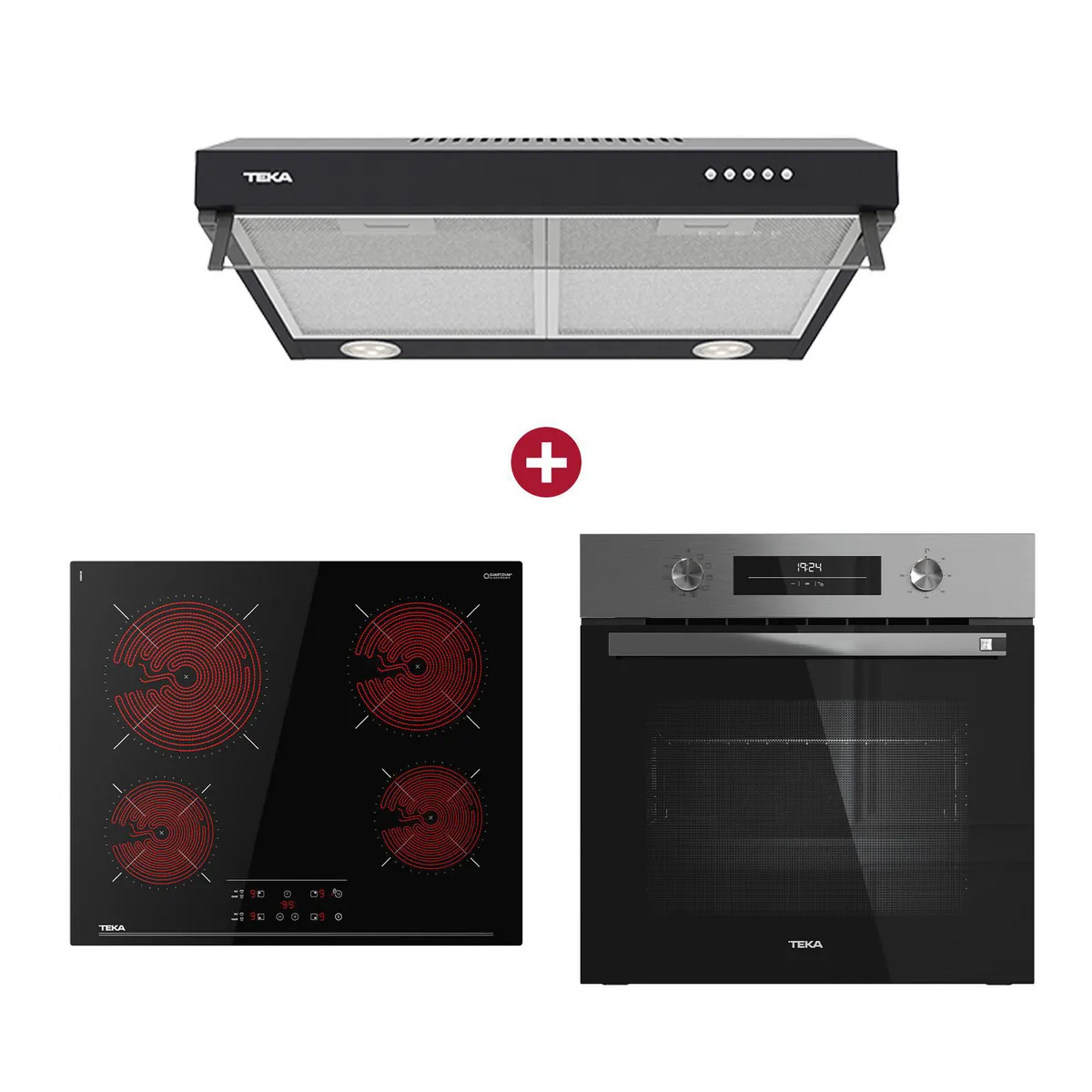 Teka - Combo Cocina Empotrable TBC64010 + Campana Extractora 60cm CX62120 + Horno Empotrable HSB6350