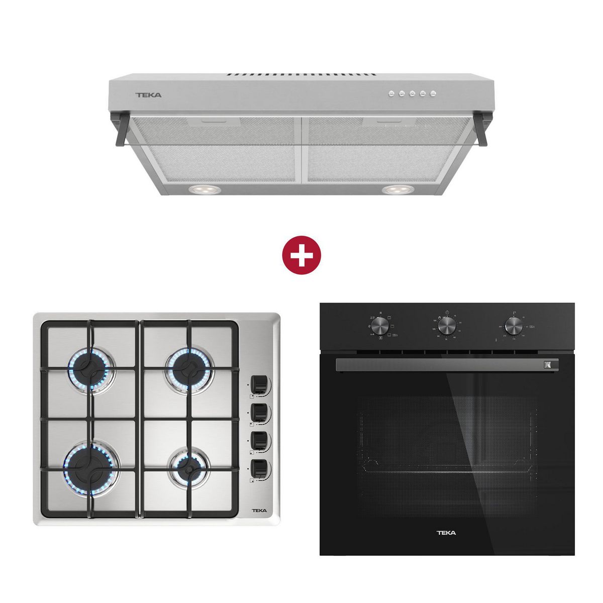 TEKA - Combo Cocina Empotrable HLX640 + Campana Extractora CX62120 + Horno Multifuncional HSB6150